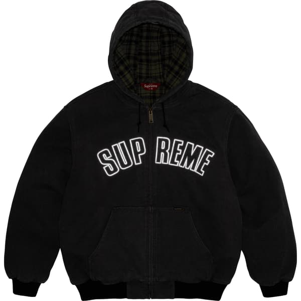Supreme Reflective Arc Hooded Work Jacket - Black (front)