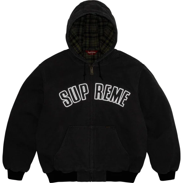 Supreme Reflective Arc Hooded Work Jacket - Black (front)