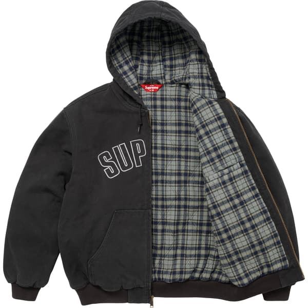 Supreme Reflective Arc Hooded Work Jacket - Black (front)