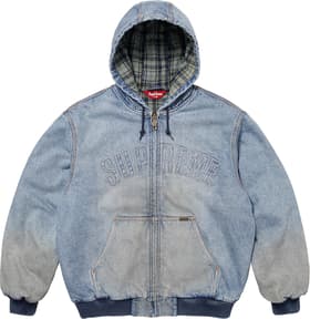 Supreme Reflective Arc Hooded Work Jacket Denim