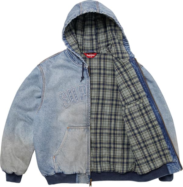 Supreme Reflective Arc Hooded Work Jacket - Denim (front)