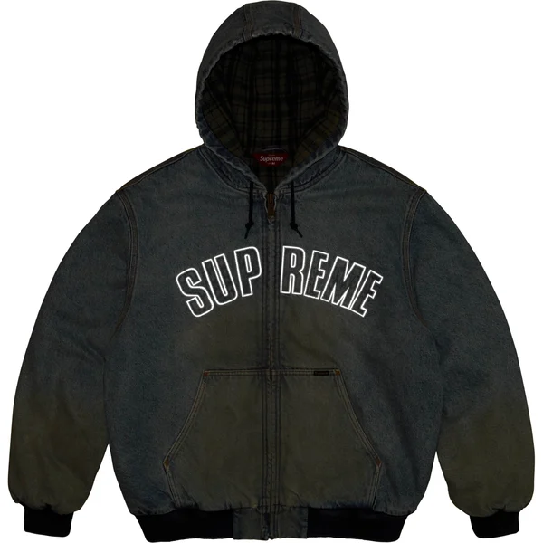 Supreme Reflective Arc Hooded Work Jacket - Denim (front)
