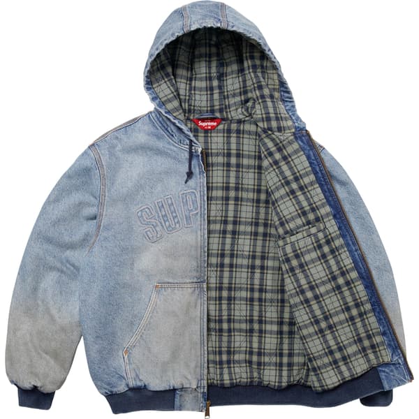 Supreme Reflective Arc Hooded Work Jacket - Denim (front)