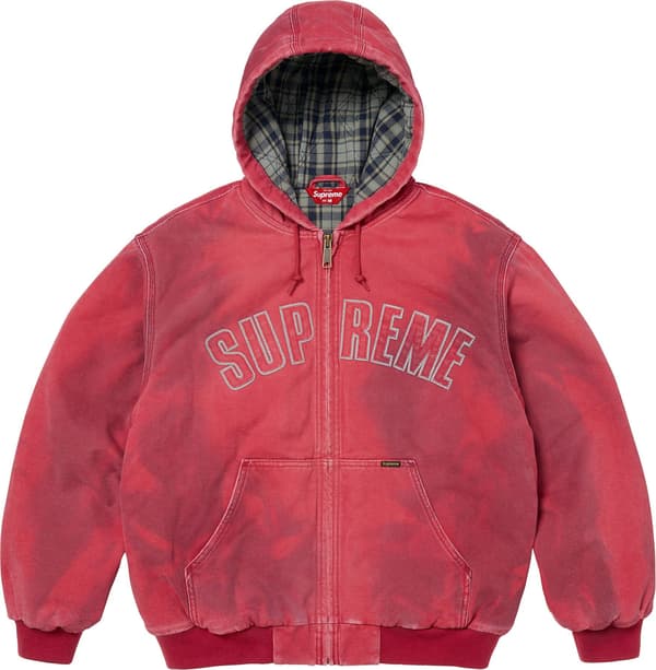 Supreme Reflective Arc Hooded Work Jacket - Red (front)