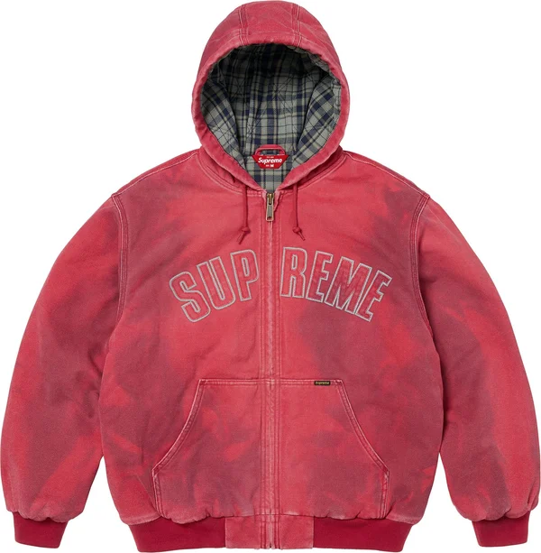 Supreme Reflective Arc Hooded Work Jacket - Red (front)
