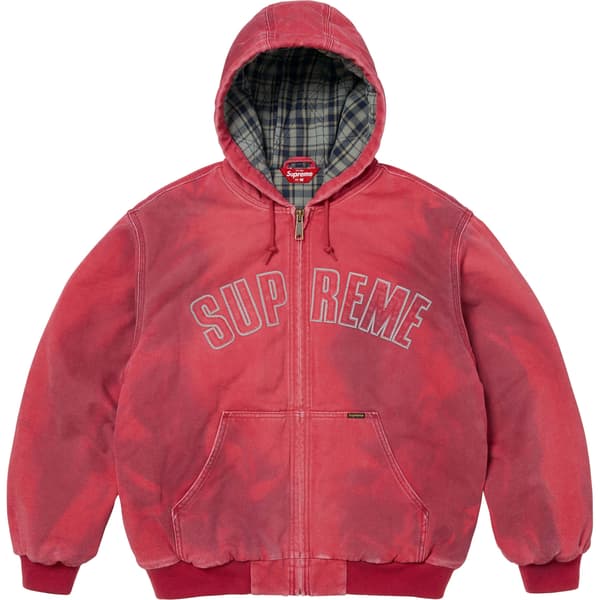 Supreme Reflective Arc Hooded Work Jacket - Red (front)