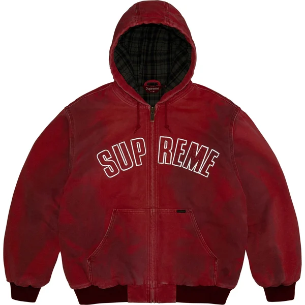 Supreme Reflective Arc Hooded Work Jacket - Red (front)