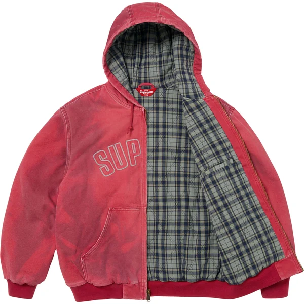 Supreme Reflective Arc Hooded Work Jacket - Red (front)