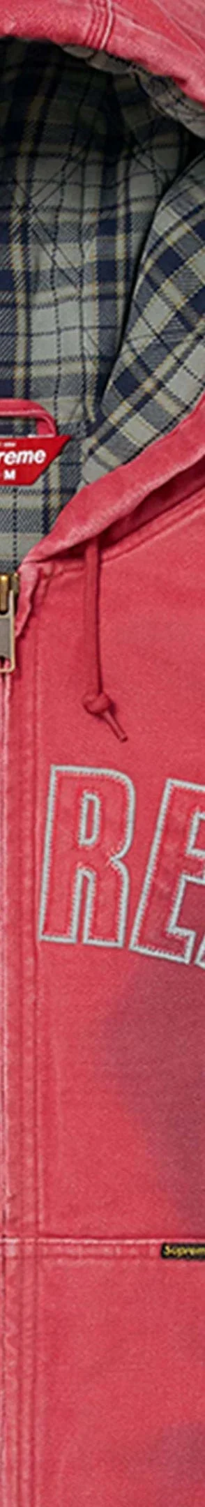 Supreme Reflective Arc Hooded Work Jacket - Red (front)