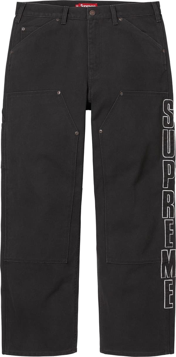 Supreme Reflective Double Knee Pant - Black (front)