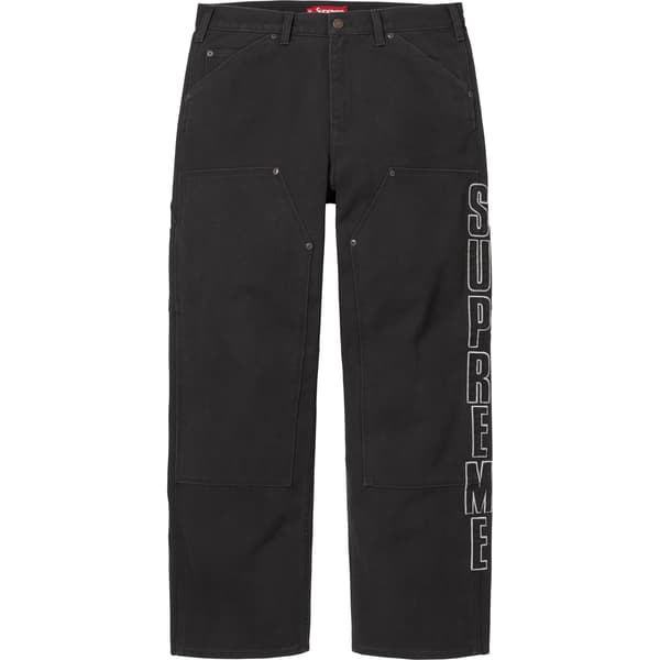Supreme Reflective Double Knee Pant - Black (front)