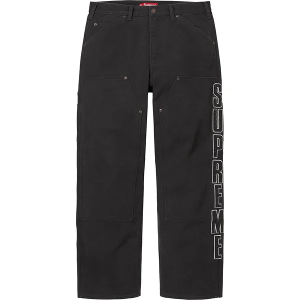 Supreme Reflective Double Knee Pant - Black (front)