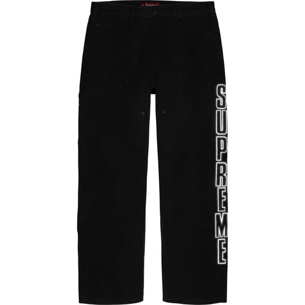 Supreme Reflective Double Knee Pant - Black (front)