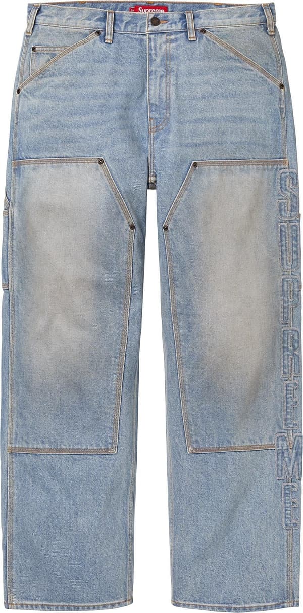 Supreme Reflective Double Knee Pant - Denim (front)