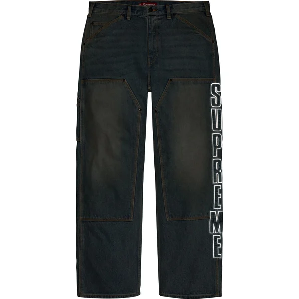 Supreme Reflective Double Knee Pant - Denim (front)