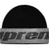 Supreme Reflective Jacquard Beanie - Black (front)
