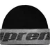 Supreme Reflective Jacquard Beanie - Black (front)