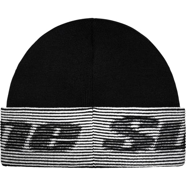 Supreme Reflective Jacquard Beanie - Black (front)