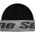 Supreme Reflective Jacquard Beanie - Black (front)