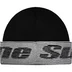 Supreme Reflective Jacquard Beanie - Black (front)