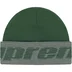 Supreme Reflective Jacquard Beanie - Dark Green (front)