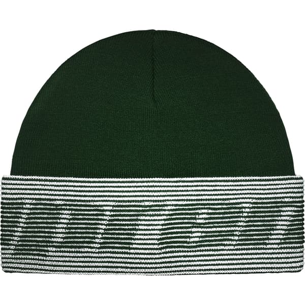 Supreme Reflective Jacquard Beanie - Dark Green (front)