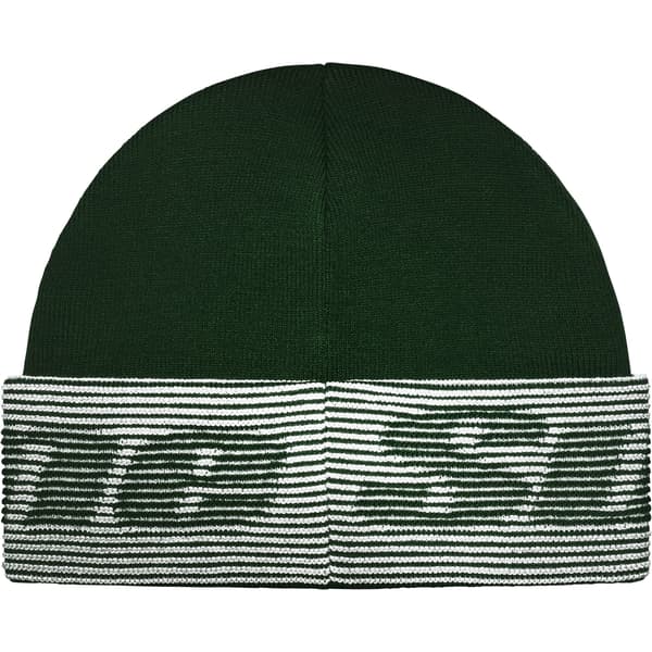 Supreme Reflective Jacquard Beanie - Dark Green (front)