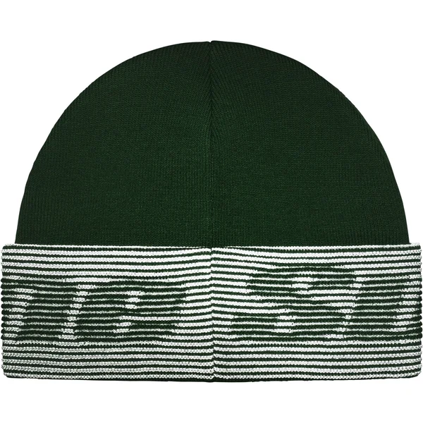 Supreme Reflective Jacquard Beanie - Dark Green (front)