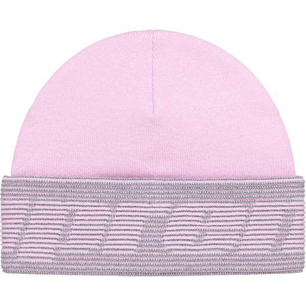 Supreme Reflective Jacquard Beanie - Light Pink (front)