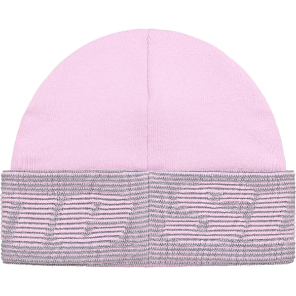 Supreme Reflective Jacquard Beanie - Light Pink (front)