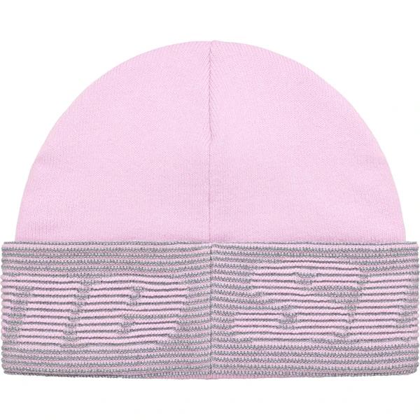 Supreme Reflective Jacquard Beanie - Light Pink (front)
