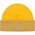 Supreme Reflective Jacquard Beanie - Mustard (front)