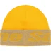 Supreme Reflective Jacquard Beanie - Mustard (front)