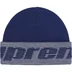 Supreme Reflective Jacquard Beanie - Navy (front)