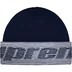 Supreme Reflective Jacquard Beanie - Navy (front)