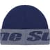 Supreme Reflective Jacquard Beanie - Navy (front)