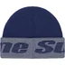 Supreme Reflective Jacquard Beanie - Navy (front)