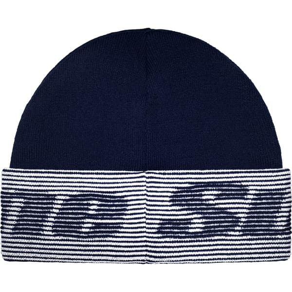 Supreme Reflective Jacquard Beanie - Navy (front)