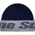 Supreme Reflective Jacquard Beanie - Navy (front)