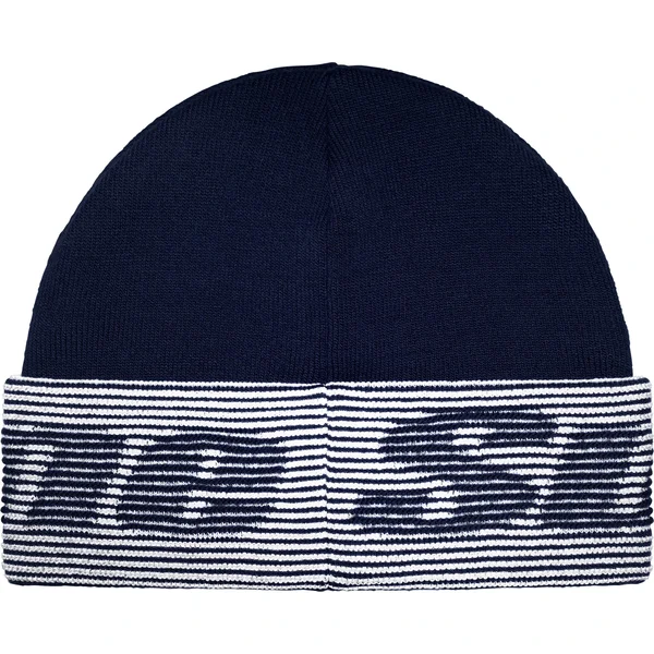 Supreme Reflective Jacquard Beanie - Navy (front)