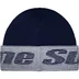 Supreme Reflective Jacquard Beanie - Navy (front)