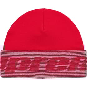 Supreme Reflective Jacquard Beanie Red