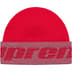 Supreme Reflective Jacquard Beanie - Red (front)