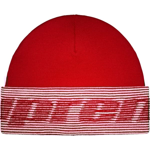 Supreme Reflective Jacquard Beanie - Red (front)