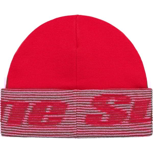 Supreme Reflective Jacquard Beanie - Red (front)