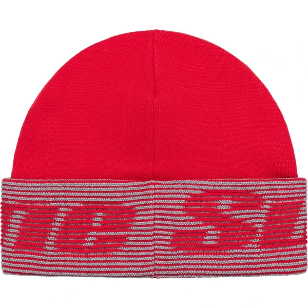Supreme Reflective Jacquard Beanie - Red (front)