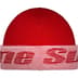 Supreme Reflective Jacquard Beanie - Red (front)
