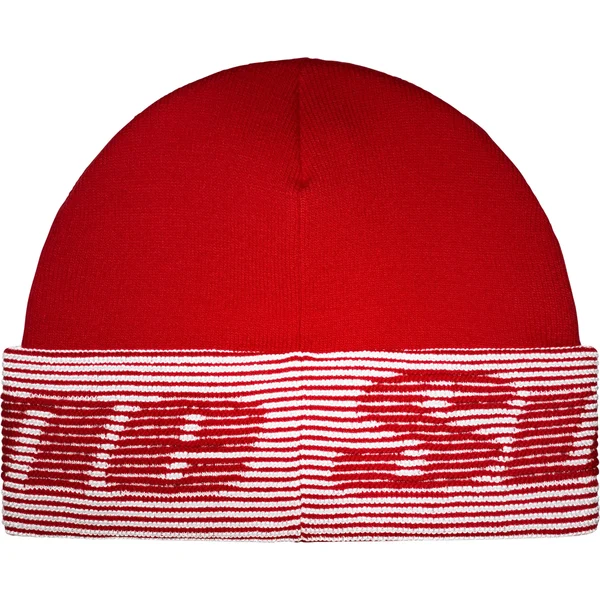 Supreme Reflective Jacquard Beanie - Red (front)