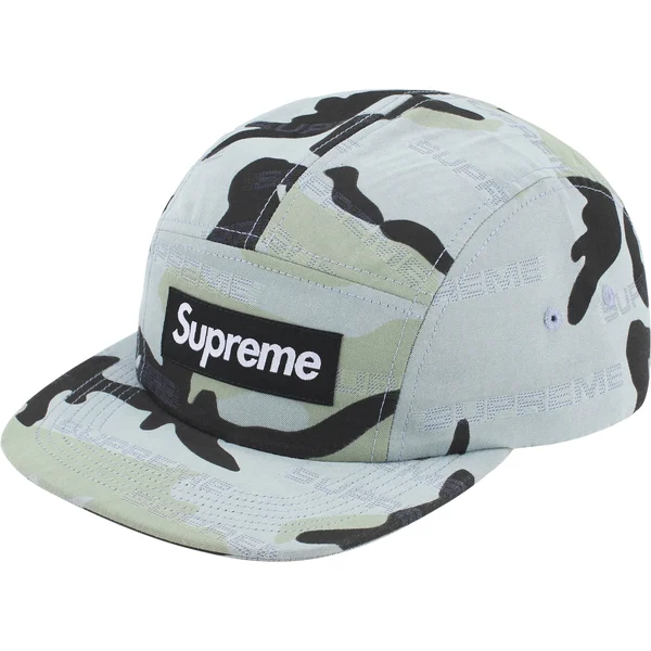 Supreme Reflective Jacquard Camp Cap - Arctic Woodland Camo (front)