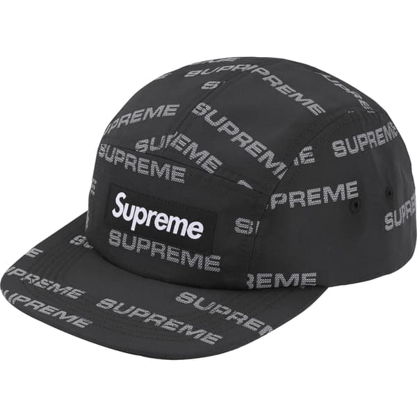 Supreme Reflective Jacquard Camp Cap - Black (front)